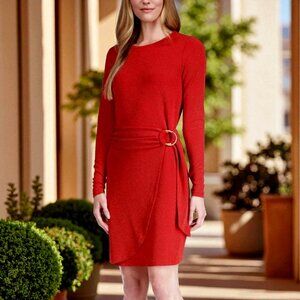 MICHAEL Michael Kors Woman Long Sleeve Waist Belt Casual Mini Dress XL